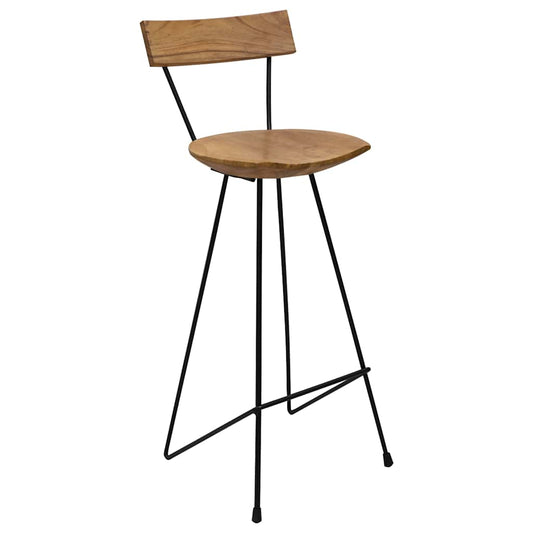 Sgabelli da Bar 2 pz in Legno Massello di Teak | homemem39