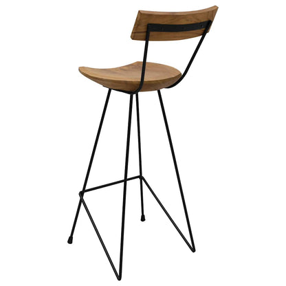 Sgabelli da Bar 2 pz in Legno Massello di Teak | homemem39