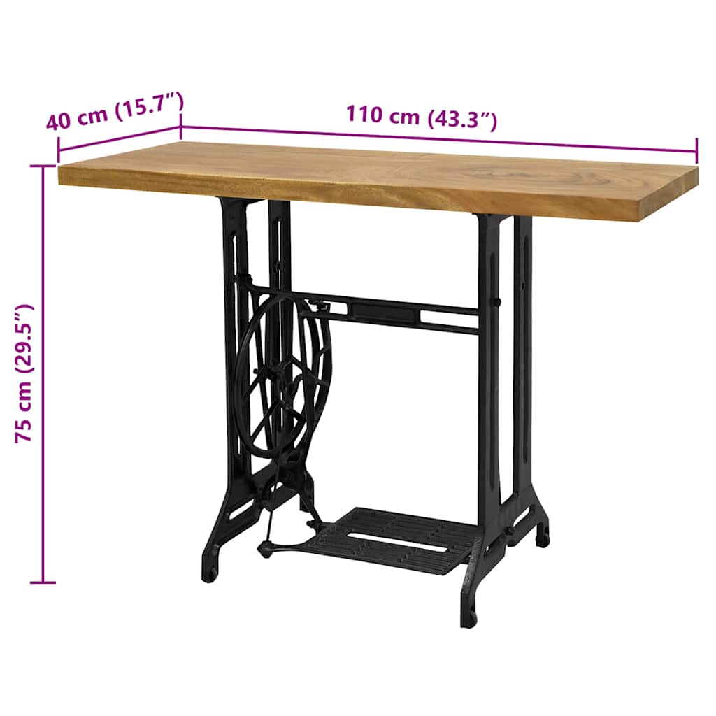 Tavolo Consolle Stile Macchina da Cucire 110x40x75 cm | homemem39