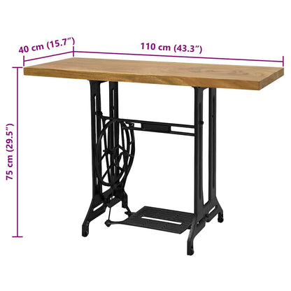 Tavolo Consolle Stile Macchina da Cucire 110x40x75 cm | homemem39