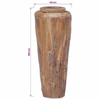 Vaso Decorativo 40x100 cm in Legno Massello di Teak