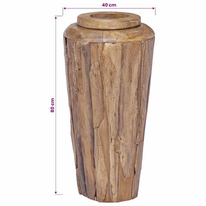 Vaso Decorativo 40x80 cm in Legno Massello di Teak