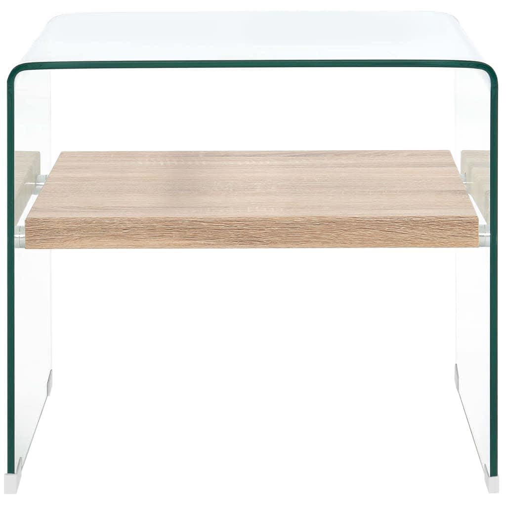 Tavolino da Salotto Trasparente 50x50x45 cm in Vetro Temperato | homemem39