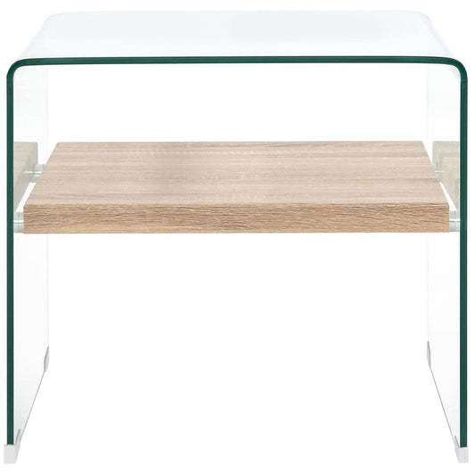 Tavolino da Salotto Trasparente 50x50x45 cm in Vetro Temperato | homemem39