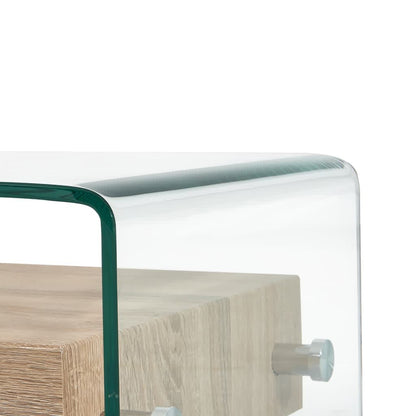 Tavolino da Salotto Trasparente 98x45x31 cm in Vetro Temperato | homemem39