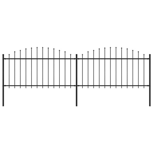 Garden Fence Spear Point (1.25-1.5)x3.4m Black Steel
