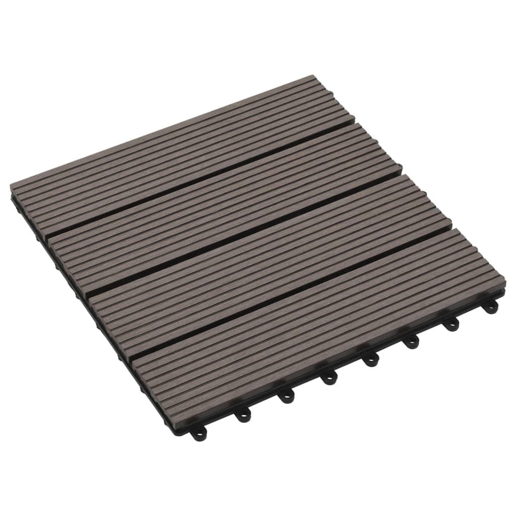 Piastrelle per Decking 22 pz 30x30cm 2mq in WPC Marrone Scuro - homemem39