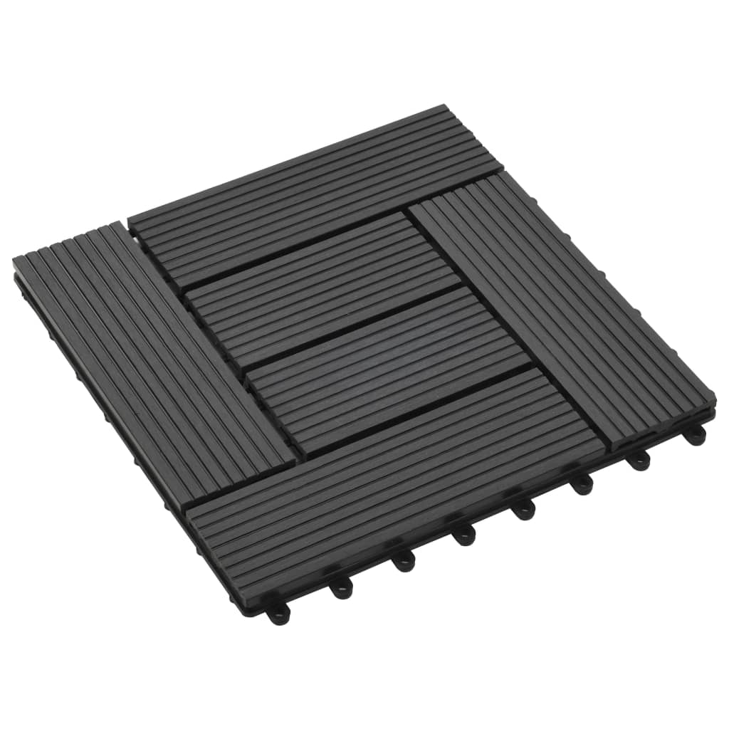 Piastrelle per Decking 22 pz 30x30cm 2mq in WPC Nero - homemem39