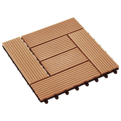 Piastrelle per Decking 22 pz 30x30cm 2mq in WPC Colore Teak - homemem39