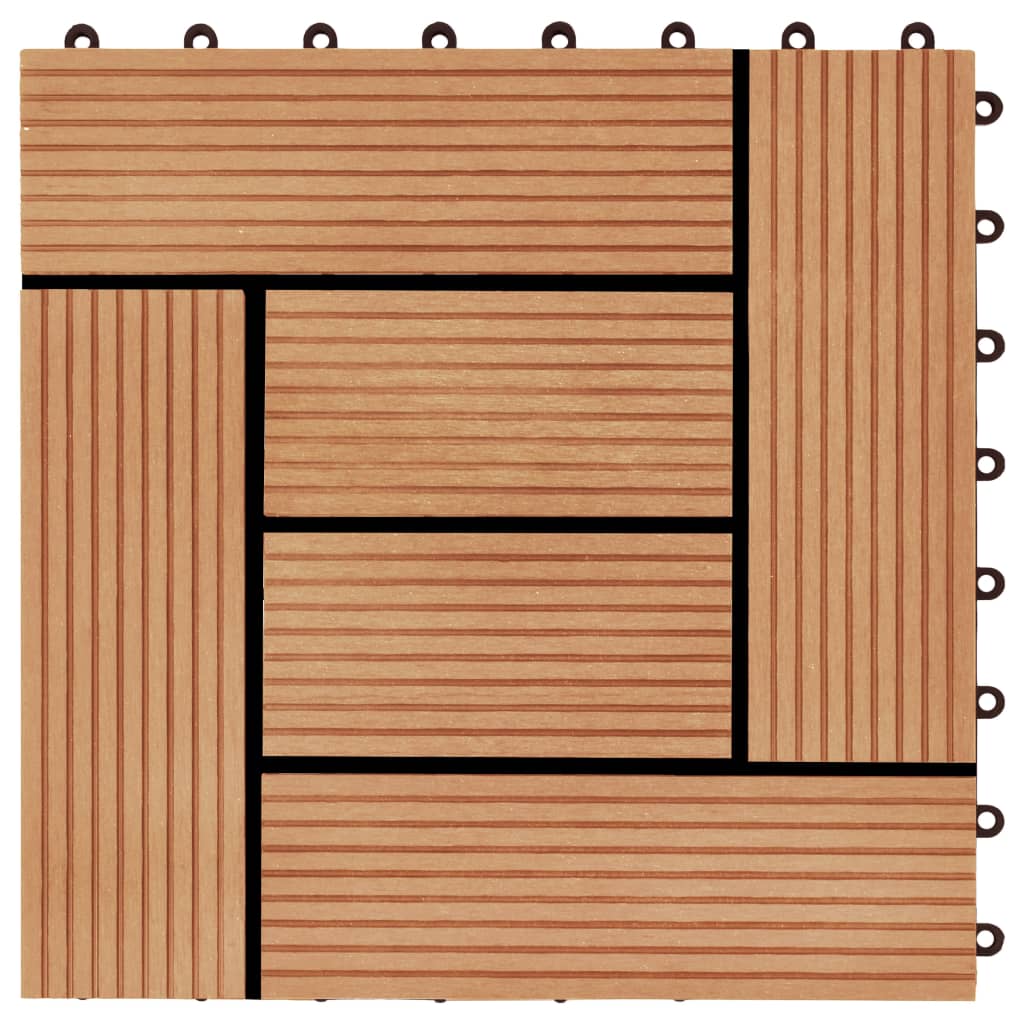 Piastrelle per Decking 22 pz 30x30cm 2mq in WPC Colore Teak - homemem39