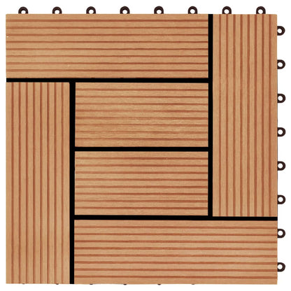 Piastrelle per Decking 22 pz 30x30cm 2mq in WPC Colore Teak - homemem39