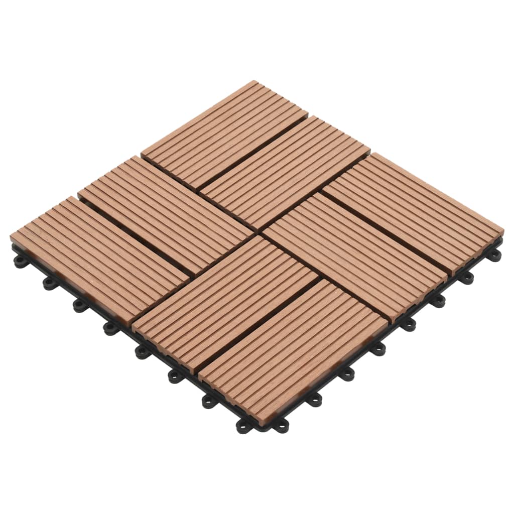 Piastrelle per Decking 22 pz 30x30cm 2mq in WPC Marrone - homemem39