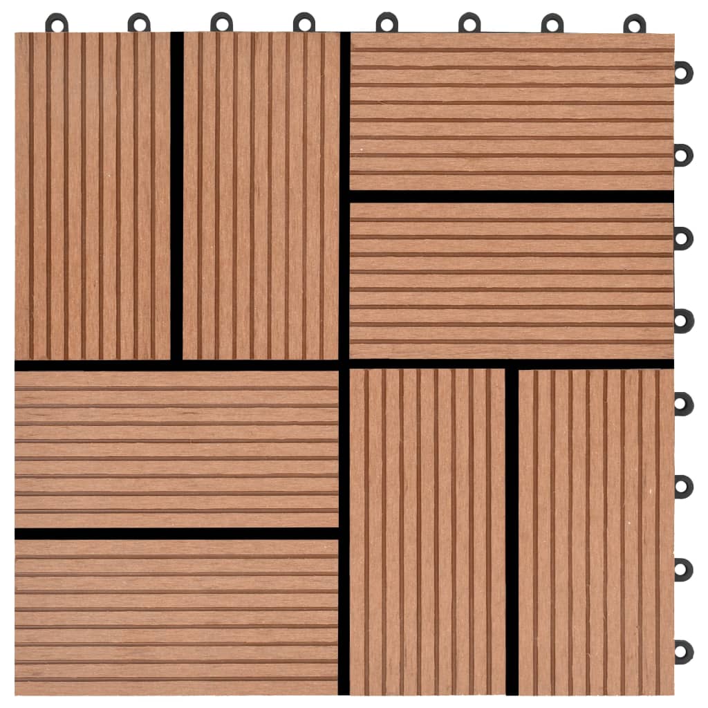 Piastrelle per Decking 22 pz 30x30cm 2mq in WPC Marrone - homemem39