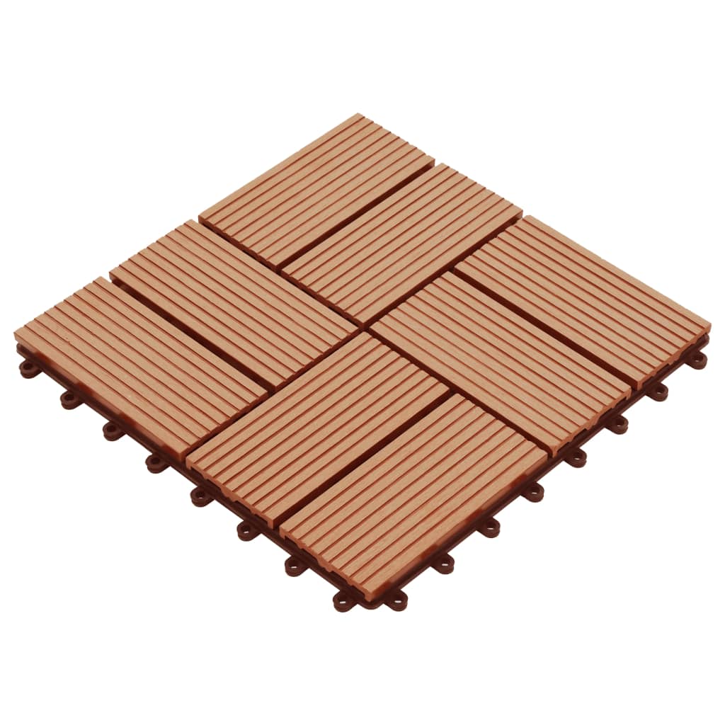 Piastrelle per Decking 22 pz 30x30cm 2mq in WPC Colore Teak - homemem39