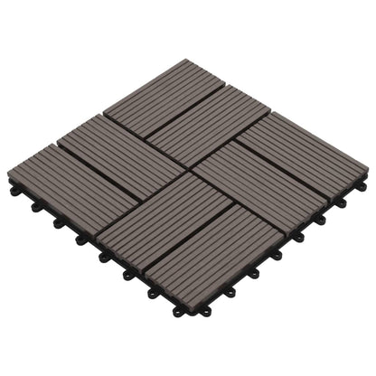 Piastrelle per Decking 22 pz 30x30cm 2mq in WPC Marrone Scuro - homemem39