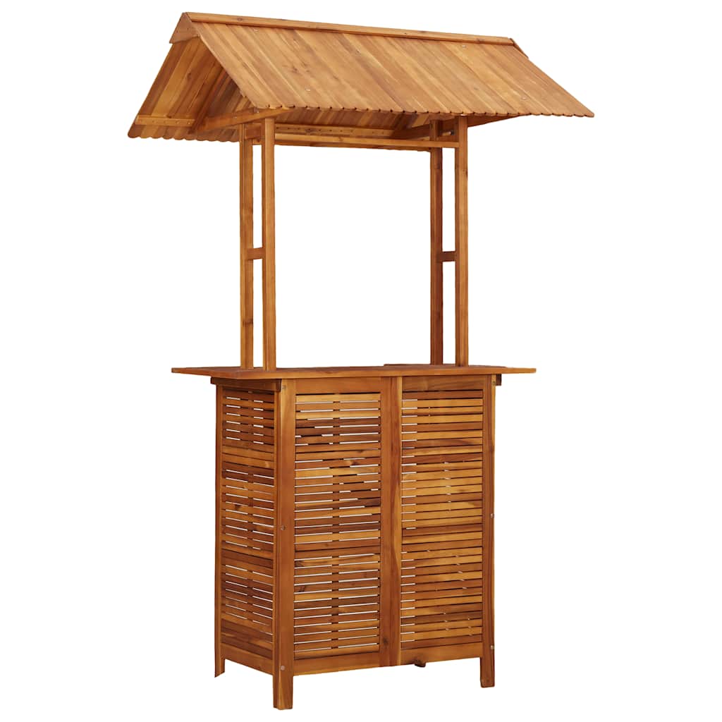 Tavolo Bar Esterno con Tetto 113x106x217cm Massello di Acacia | homemem39