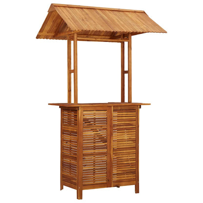 Tavolo Bar Esterno con Tetto 113x106x217cm Massello di Acacia | homemem39