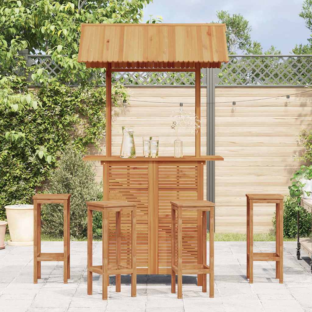 Tavolo Bar Esterno con Tetto 113x106x217cm Massello di Acacia | homemem39