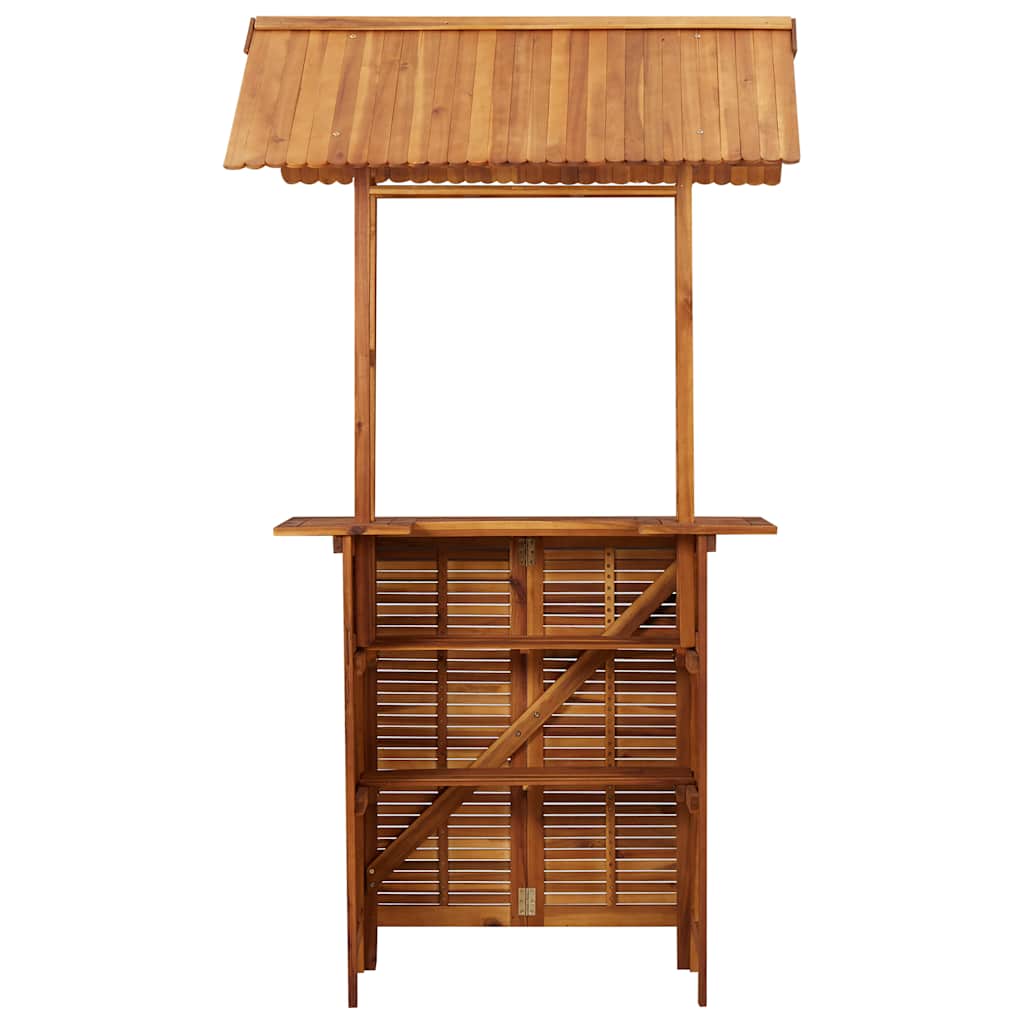 Tavolo Bar Esterno con Tetto 113x106x217cm Massello di Acacia | homemem39