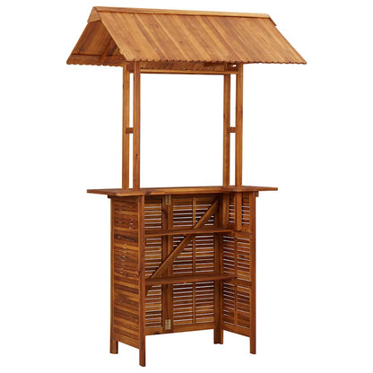 Tavolo Bar Esterno con Tetto 113x106x217cm Massello di Acacia | homemem39