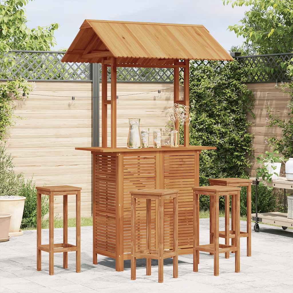 Tavolo Bar Esterno con Tetto 113x106x217cm Massello di Acacia | homemem39