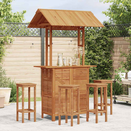 Tavolo Bar Esterno con Tetto 113x106x217cm Massello di Acacia | homemem39