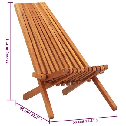 Sedia a Sdraio da Esterno Pieghevole Legno Massello di Acacia