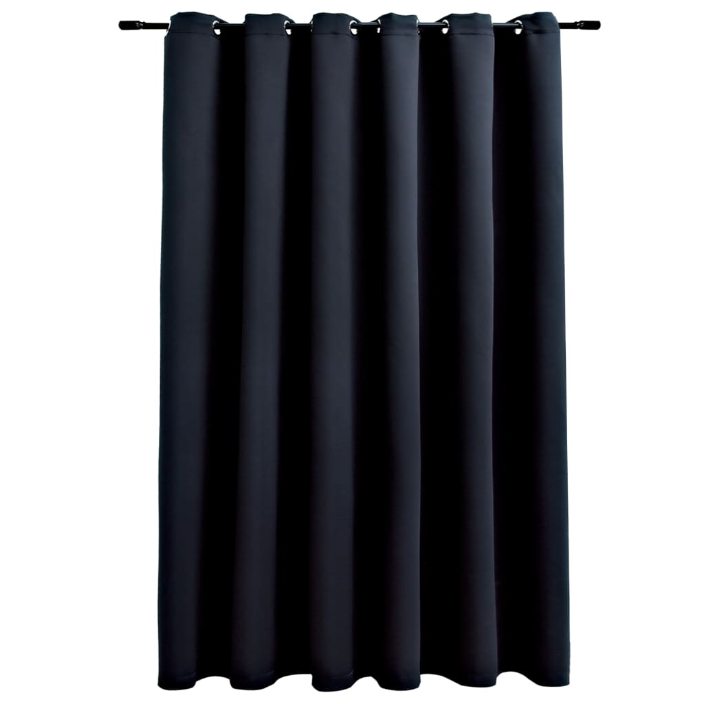 Tenda Oscurante con Anelli in Metallo Nera 290x245  cm