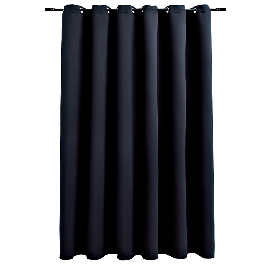 Tenda Oscurante con Anelli in Metallo Nera 290x245 cm