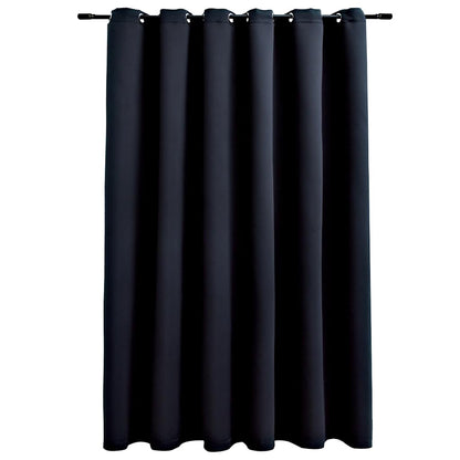 Tenda Oscurante con Anelli in Metallo Nera 290x245 cm