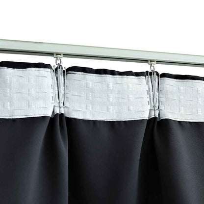 Tende Oscuranti con Ganci 2 pz Nere 140x245 cm | homemem39