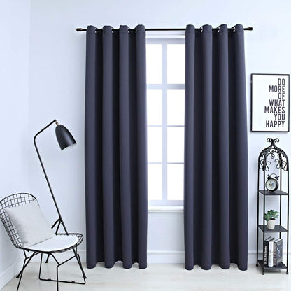 Tende Oscuranti con Anelli in Metallo 2 pz