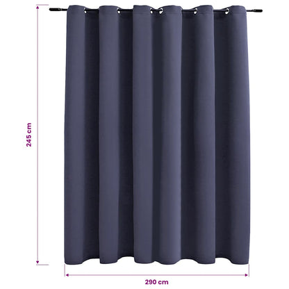Tenda Oscurante con Anelli in Metallo Antracite 290x245 cm | homemem39