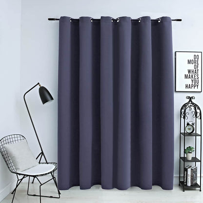 Tenda Oscurante con Anelli in Metallo Antracite 290x245 cm | homemem39