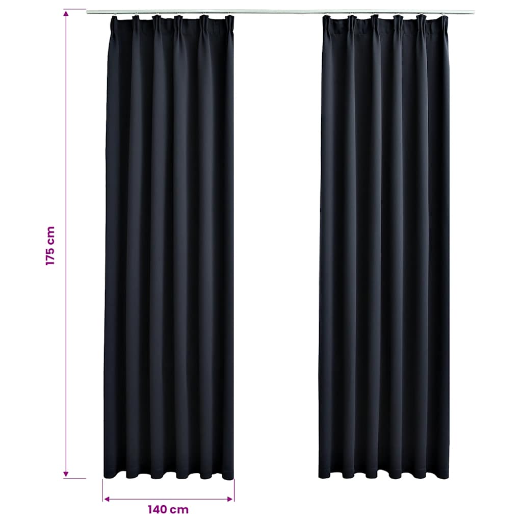 Tende Oscuranti con Ganci 2 pz Antracite 140x175 cm | homemem39