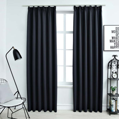 Tende Oscuranti con Ganci 2 pz Antracite 140x175 cm | homemem39