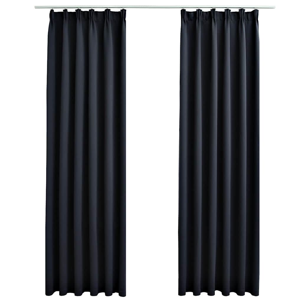 Tende Oscuranti con Ganci 2 pz Antracite 140x225 cm | homemem39