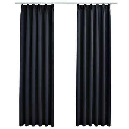 Tende Oscuranti con Ganci 2 pz Antracite 140x225 cm | homemem39