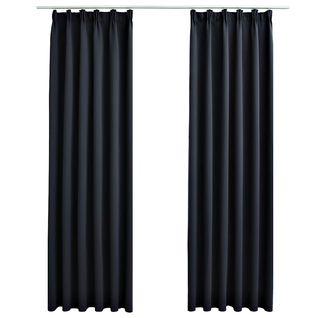 Tende Oscuranti con Ganci 2 pz Antracite 140x245 cm | homemem39