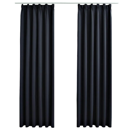 Tende Oscuranti con Ganci 2 pz Antracite 140x245 cm | homemem39