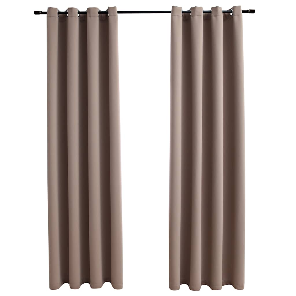 Tende Oscuranti con Anelli Metallo 2pz Grigio Talpa 140x175 cm | homemem39