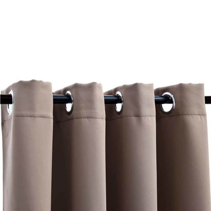 Tende Oscuranti con Anelli Metallo 2 pz Grigio Talpa 140x225 cm | homemem39