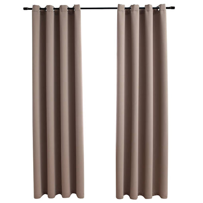 Tende Oscuranti con Anelli Metallo 2 pz Grigio Talpa 140x245 cm | homemem39