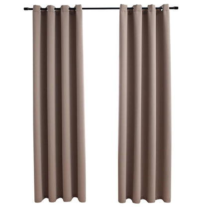 Tende Oscuranti con Anelli Metallo 2 pz Grigio Talpa 140x245 cm