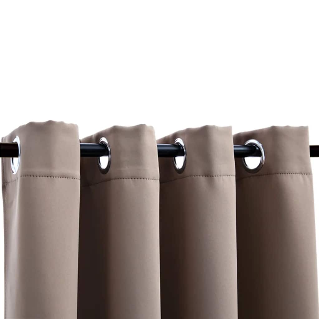 Tende Oscuranti con Anelli Metallo 2 pz Grigio Talpa 140x245 cm | homemem39