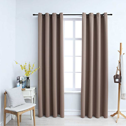 Tende Oscuranti con Anelli Metallo 2 pz Grigio Talpa 140x245 cm | homemem39