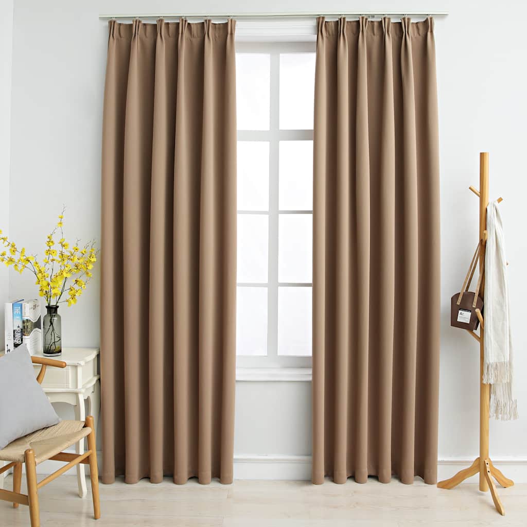 Tende Oscuranti con Ganci 2 pz Grigio Talpa 140x245 cm | homemem39