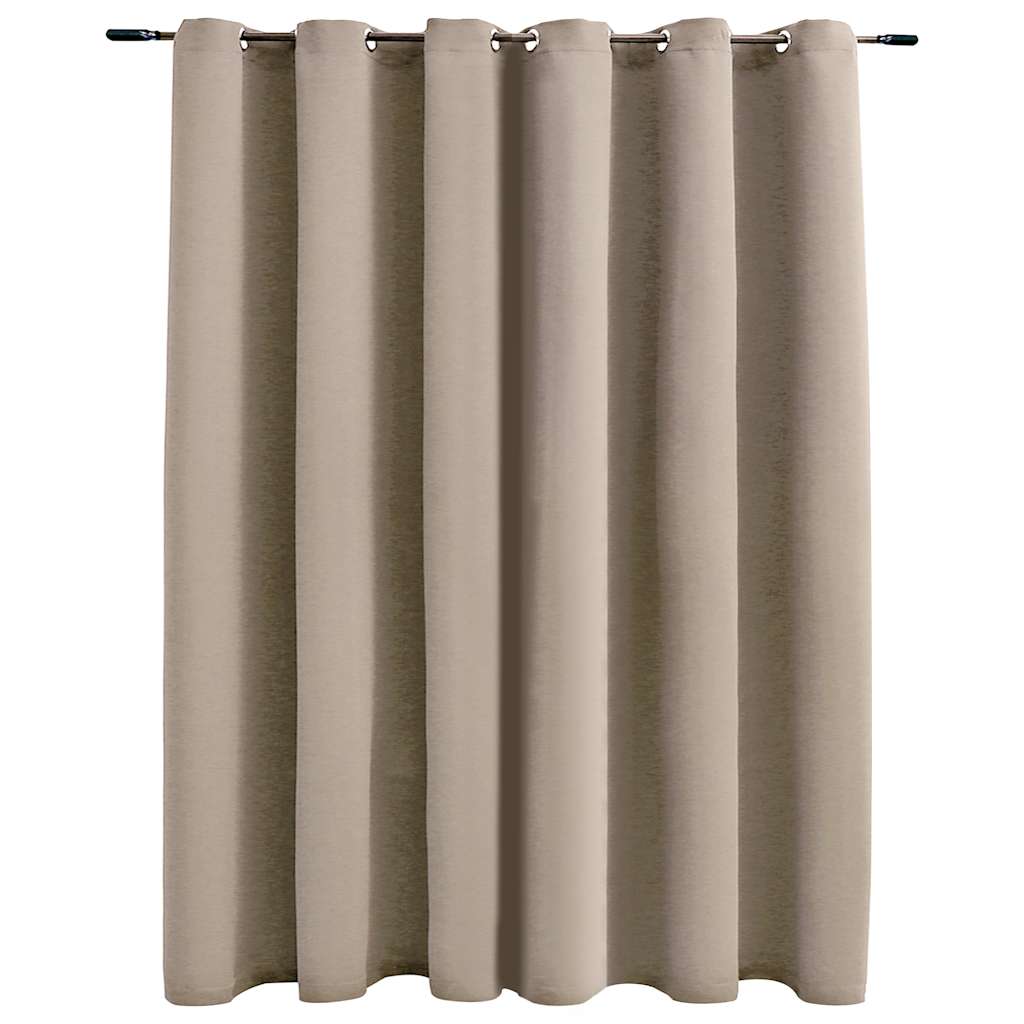 Tenda Oscurante con Anelli in Metallo Beige 290x245 cm | homemem39