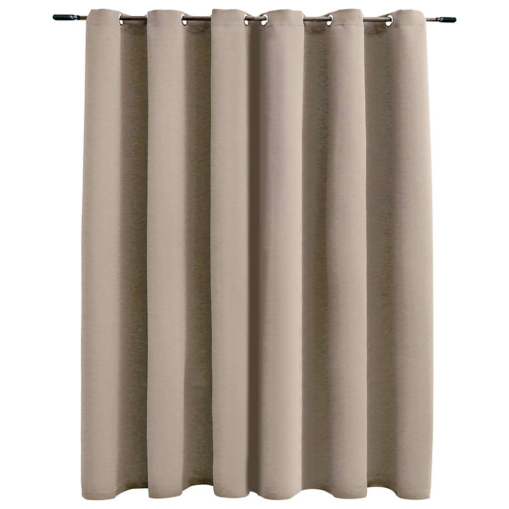 Tenda Oscurante con Anelli in Metallo Beige 290x245 cm