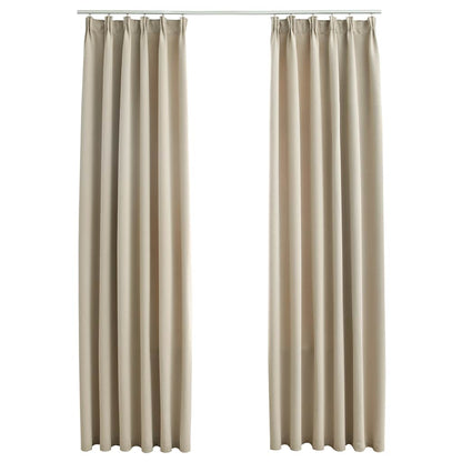 Tende Oscuranti con Ganci 2 pz Beige 140x225 cm | homemem39